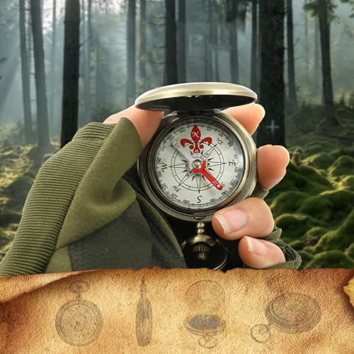 Waterproof Antique Brass Compass for Hiking & Camping