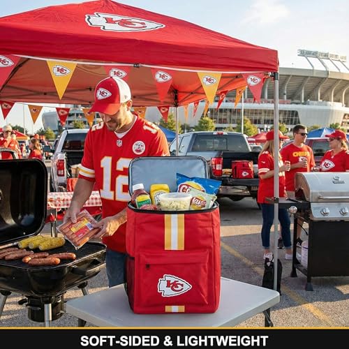 Kansas City Chiefs Cooler Backpack - Insulated Ice Chest for 36 Cans