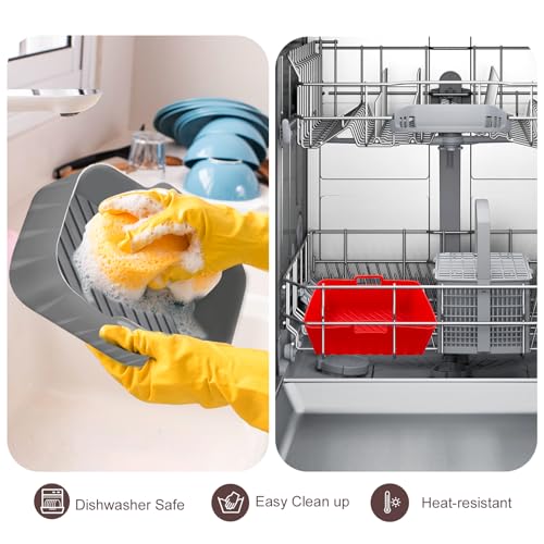 Golden Associate Silicone Air Fryer Liners 8.5x5.5'' Dual Basket Fits Ninja DZ201 DZ401 DZ550 2 Pack