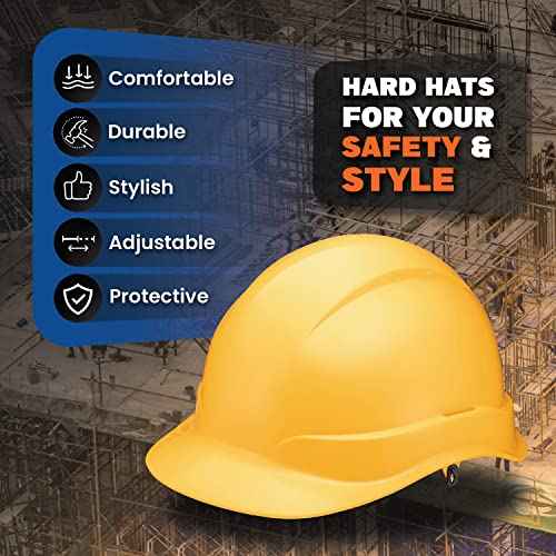 ACERPAL Cap Style Non-Vented Solid Color OSHA Hard Hat with 6-Point Suspension