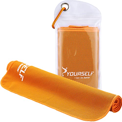 Cooling Towel for Neck - Instant Cooling Relief, 40"x12", Orange