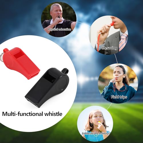 Loud ABS Sports Referee Whistle with Lanyard - 2 Pack - Gray