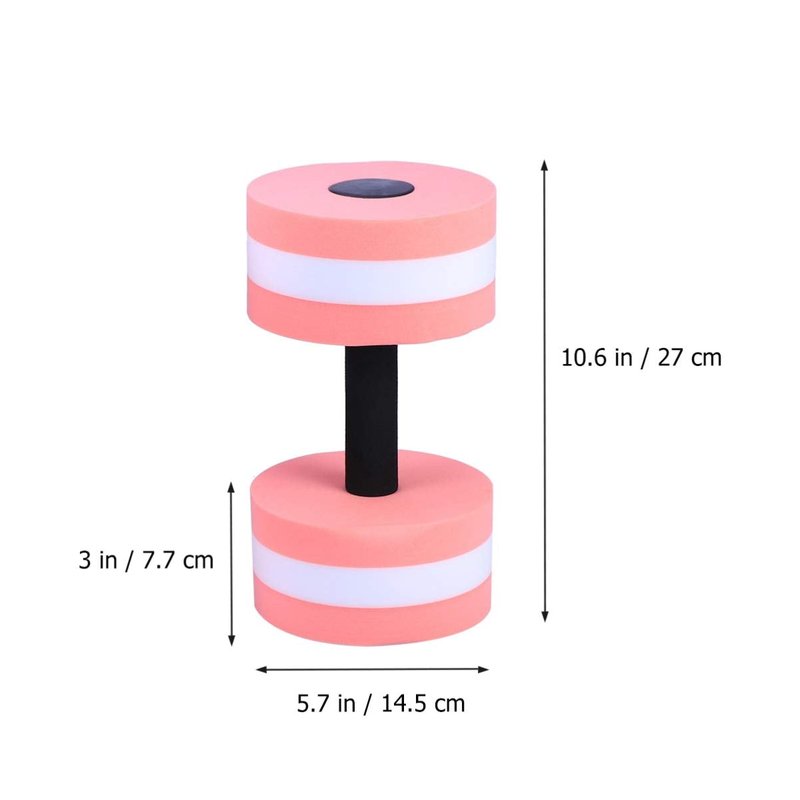 SEWACC 2Pcs Aquatic Exercise Dumbbells Water Dumbells Foam Water Weights Aquatic Fitness Equipment for Water Aerobics (Pink)