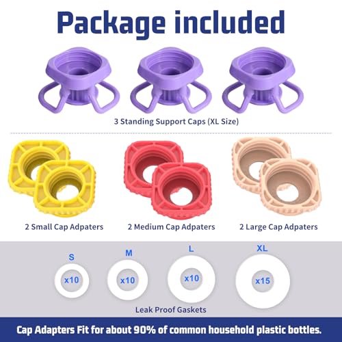ARKNOAH 3 Pack Bottle Emptying Kit for Household Plastic Bottles – Universal Fit
