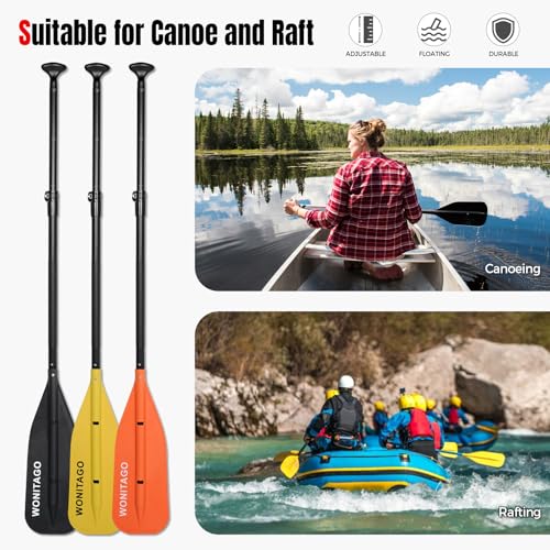 Adjustable Canoe Paddle - Collapsible 4-5 FT Aluminum Shaft - Orange