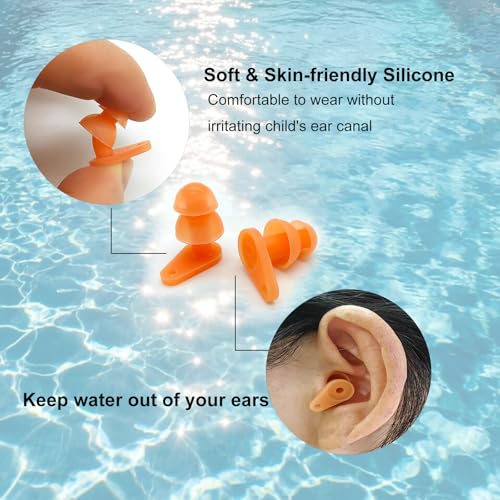 Kids Waterproof Swimming Earplugs - 6 Sets with Cases