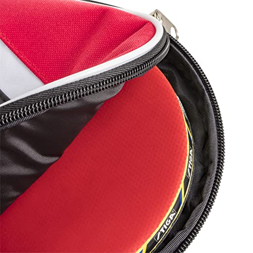STIGA Red Ping Pong Paddle Cover - Heavy-Duty Vinyl Racket Case with Padding
