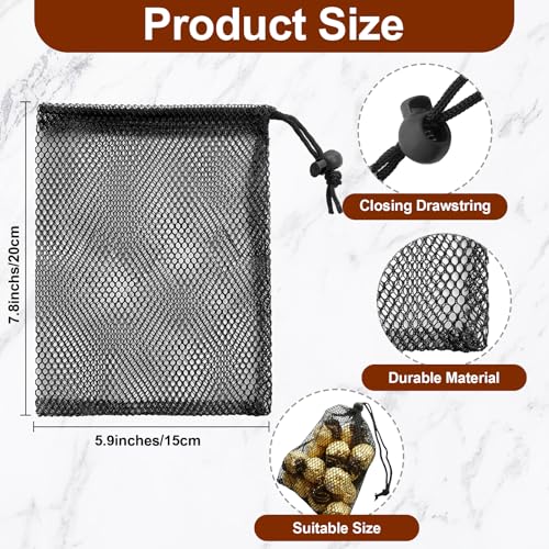 Mesh Drawstring Storage Bags - 6 Pack, 7.8x5.9In, Lightweight
