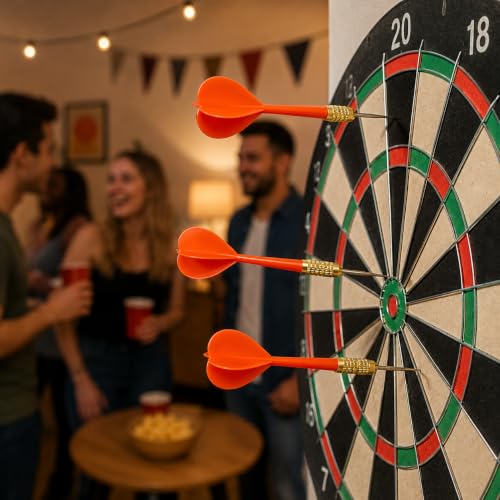 Plastic Throwing Dart Arrows Toy - 12-Pack, 5-Inch Red Darts