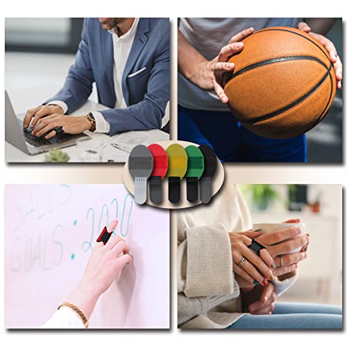Finger Splint Support Brace Kit - 5 Pcs for Pain Relief & Stabilization (Black, Gray, Red, Yellow, Green)