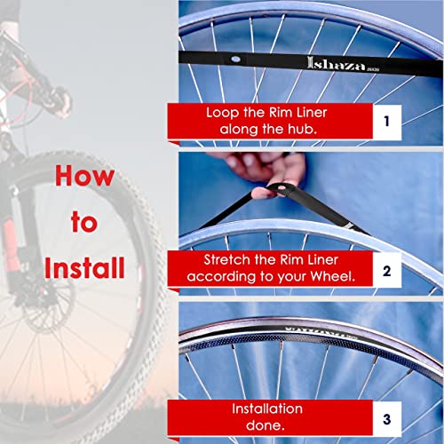 Pack of 2 Bicycle Rim Strips 26" x 20mm - Red & Black