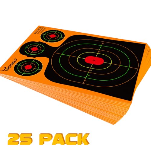 25 Pack Silhouette Splatter Paper Shooting Targets - 18x24 Inch