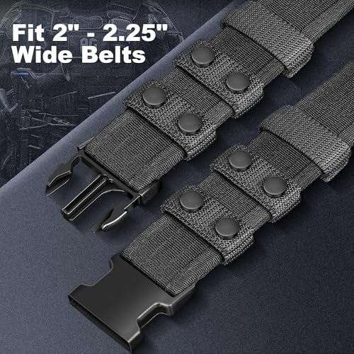 5 PCS Duty Belt Keepers - 2"-2.25" Nylon Black with Key Holder