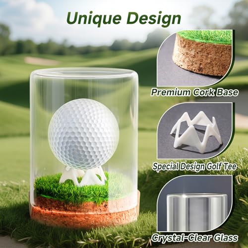 Rocalt Hole-In-One Golf Ball Display Case - Cork Base & Glass Cover (Golf Ball Display Case) brand