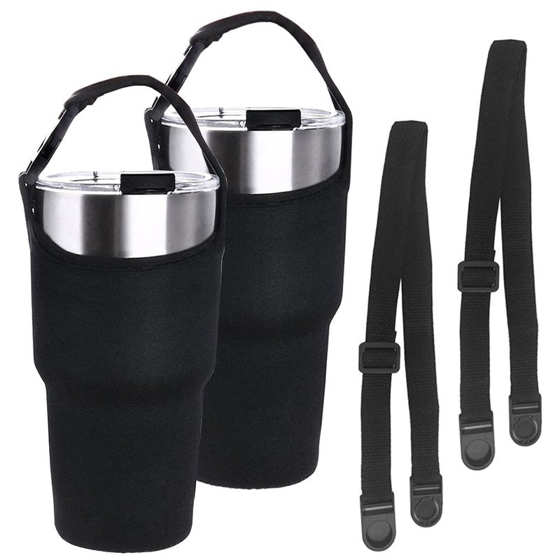 2 Pack 30oz Tumbler Carrier Holder,DanziX Neoprene Sleeve Replacement with Carrying Handle-Black