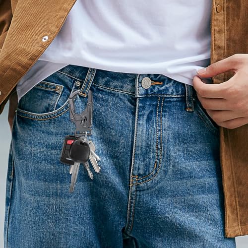 Ahiller Gunmetal Dual-Locking Carabiner Clip Keychain - 1P