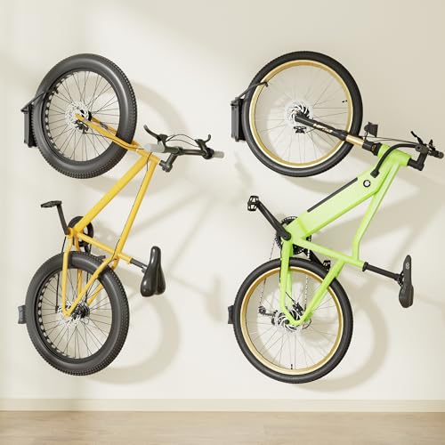 Swivel Bike Wall Mount for Fat Tire Bikes - 2 Pack, Holds 77lbs