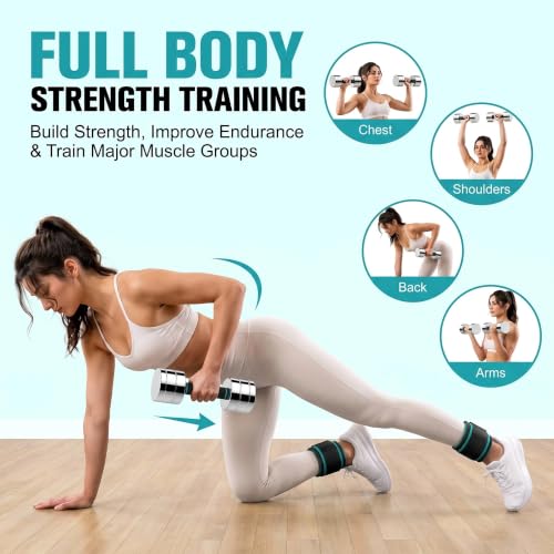 LIFERUN 5lb x2 Steel Adjustable Dumbbells Set — 10lb Total, Anti-Rust, Foam Handles