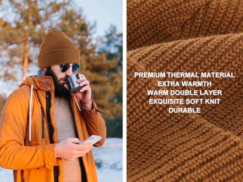 Winter Beanie Hat for Men & Women - Warm Knit Skull Cap - Black