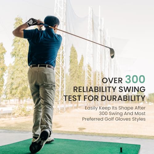 Rain Grip Golf Gloves - Black, Large | Flexible All Weather Comfort