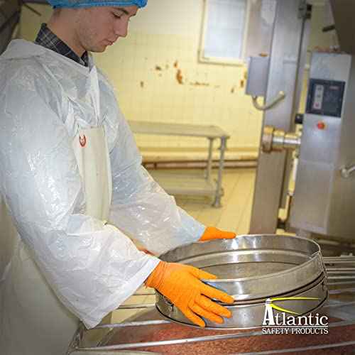 Atlantic Safety Products Outrageous Orange Heavy-Duty Disposable Nitrile Gloves, 8-mil, Latex and Powder Free, Orange, Large, 100-Ct