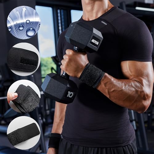Adjustable Wrist Support Braces - 2 Pack Compression Wraps for Pain Relief