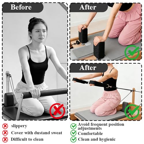 Non-Slip Pilates Reformer Mat Cover - 39" x 24" Grey