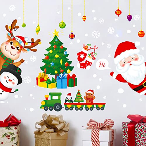 GGBOY Christmas Wall Decals, Santa Claus Christmas Wall Stickers Removable