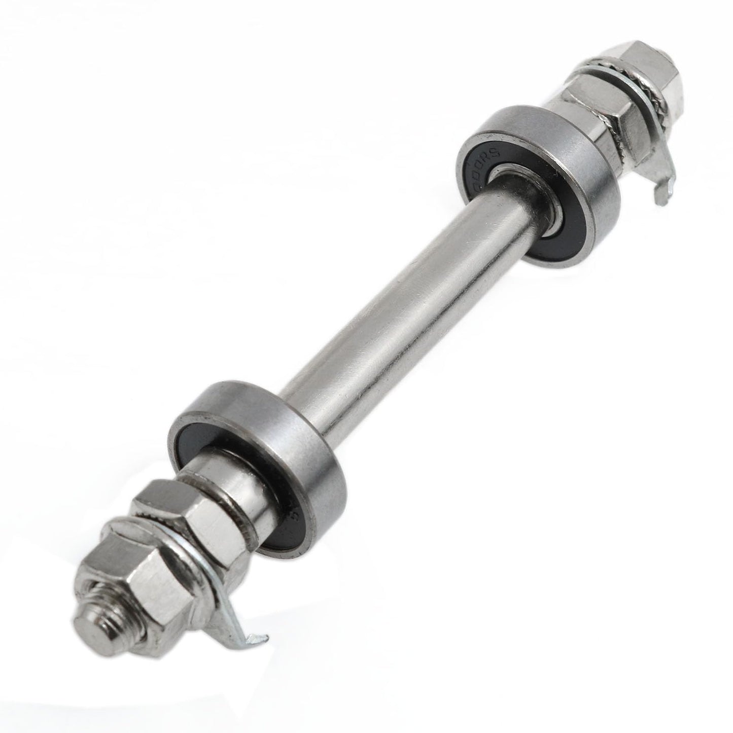 Meuey Lyot Front Hub Axle Bicycle Axle Bike Axle 140mm/5.5 Inch Bicycle Multiple Speed Front Hub Axle 3/8'' Silver 26TPI Hub Nut Washer Kit 1PCS