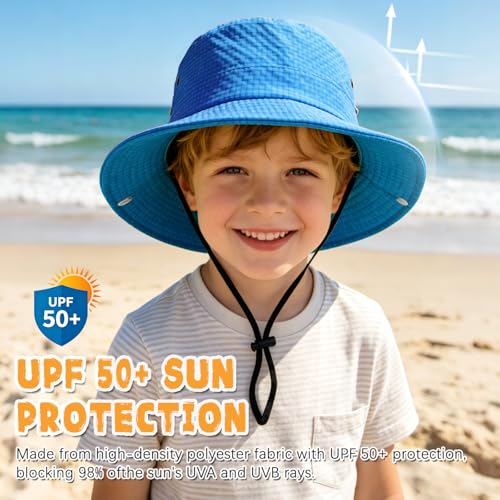 Kids Sun Hat UPF 50+ Foldable Bucket Hat - Royal Blue