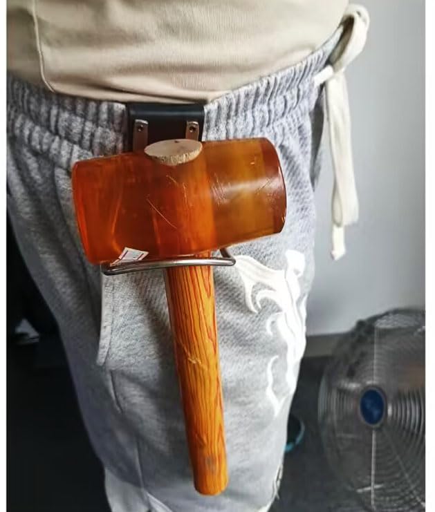 WSOQYEO Tool Holster Belt Tool Hook Holster Belt Tool Holder Drill Holster Suitable for Wrench, Tape Measure, Flashlight, Drill, Hammer, etc (Hammer Holder)