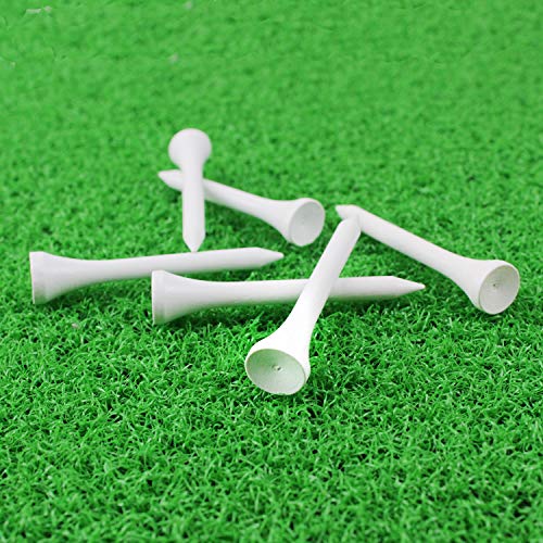 Wood Golf Tees 100pcs - 2 1/8" Deluxe White Tees
