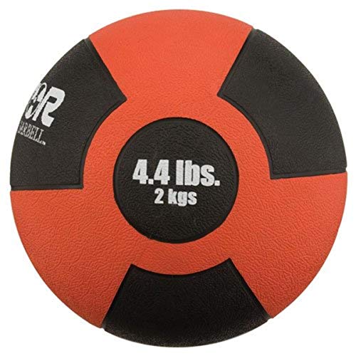 Rubber Medicine Ball - 4.4 lb - Red, Durable & Easy Grip