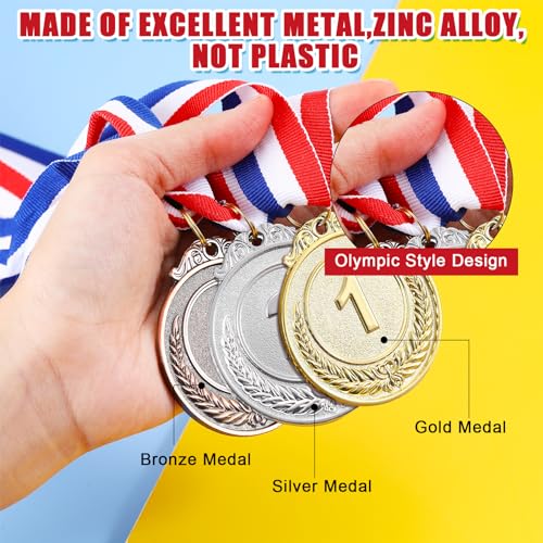 3 Pack Winner Medals - Gold, Silver, Bronze with Neck Ribbons