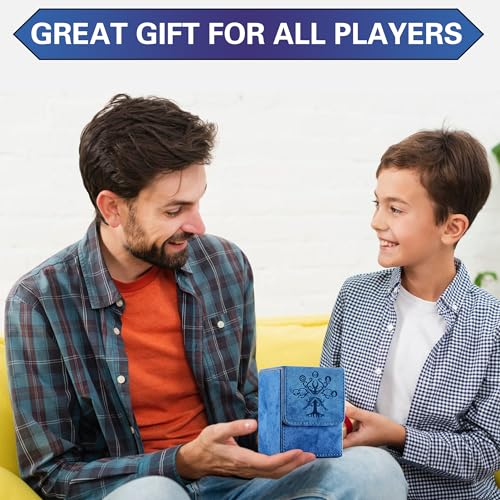 MTG Commander Deck Box - Premium PU Leather, 100+ Cards - Blue Tree
