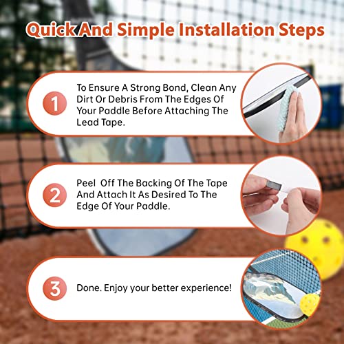 Lead Tape for Pickleball Paddles - Pre-Cut 3g Strips, Black