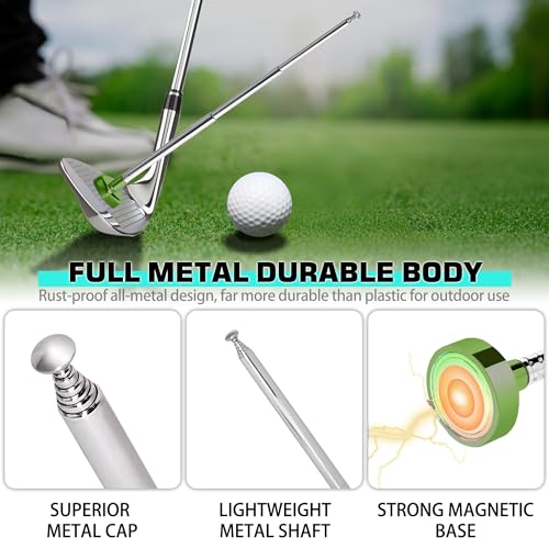 Golf Alignment Rods - Adjustable Magnetic Aiming Stick - Green