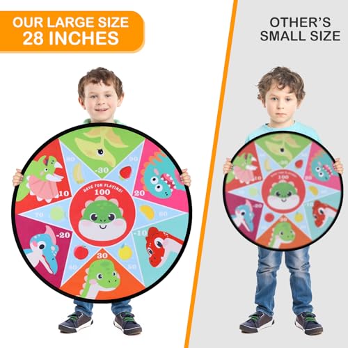 28" Large Kids Dart Board Set with Sticky Balls - Indoor & Outdoor Fun