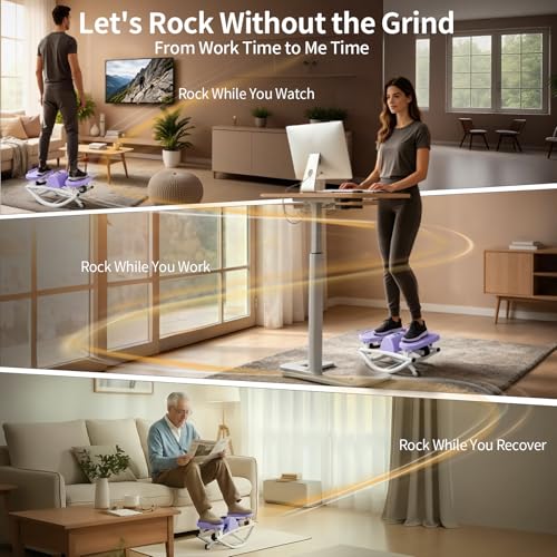 Lateral Rocking Stepper Exercise Machine with Resistance Bands