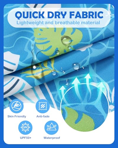 Boys Swim Trunks with Compression Liner - Blue, 5-6 Years