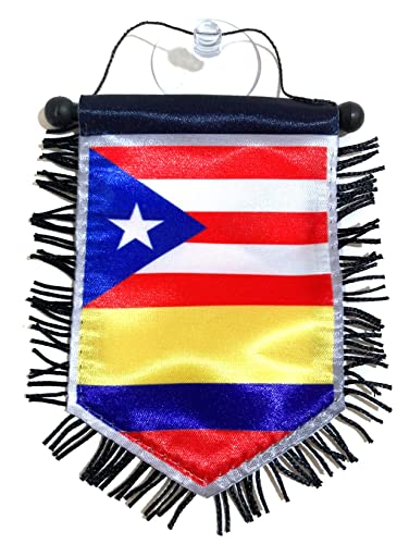 Puerto Rico & Colombia Dual Flag Car Accessory - Cultural Pride