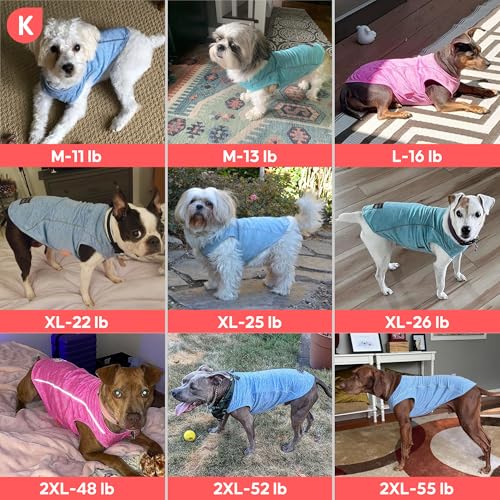 Reflective Dog Shirt for Small Dogs - Lightweight Sun Protection Tank Top - Coral Red, Size S