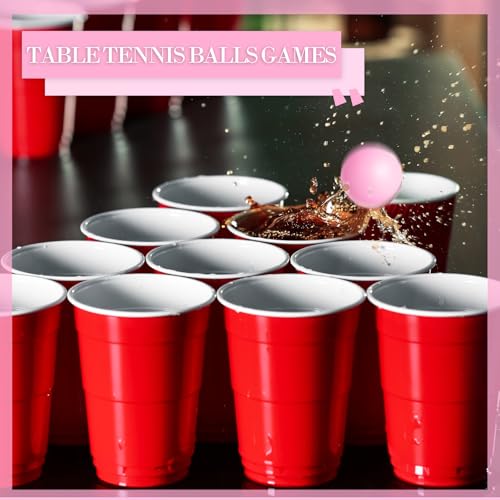 20 Pack Table Tennis Balls - 40mm Light Pink with Organizer Bag