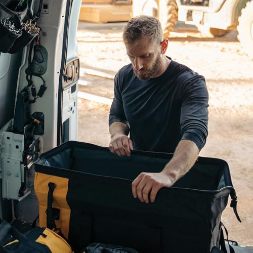 ToughBuilt – 20" Massive Mouth Tool Bag, Heavy-Duty 1680D Ballistic Fabric Wide-Opening Bag with Rigid Frame, Waterproof Hard Base & Reinforced Handles