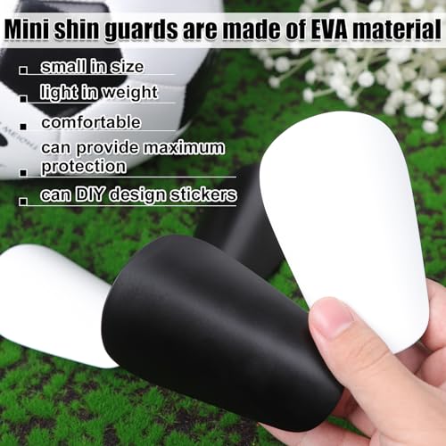Mini Soccer Shin Guards - 4 Pcs Black & White Protective Pads