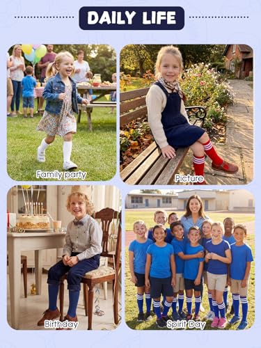 Toddler Knee High Soccer Socks - White Pink, 6-9 Years