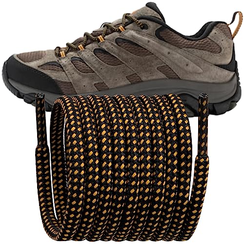 Replacement Shoe Laces for Merrell - Black & Yellow Combo, 44 Inch