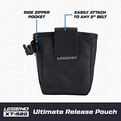 Legend XT520 Quick Release Pouch & Finger Tab Bag | Interior Divider for Better Organization & Storage of Release Aids | Attaches to Standard 2" Belt | Quick Drawstring Closure