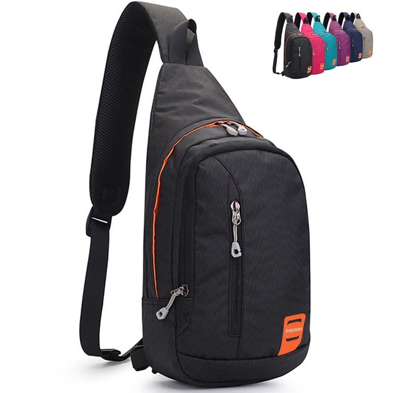 Peicees Large Sling Backpack Waterproof Unisex Shoulder Bag Chest Crossbody Daypack