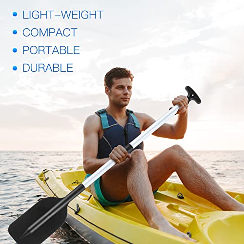 Telescoping Canoe Paddles 2 Pack - Adjustable 21.3-41.7 In - Black